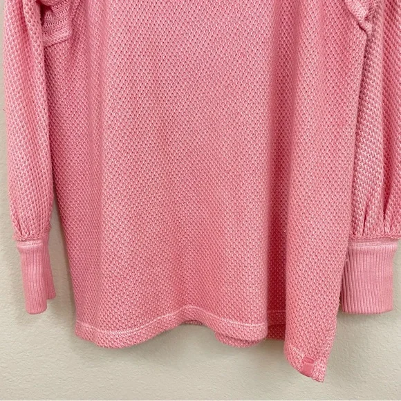 Free People She’s a Keeper Vented-Hem‎ Slouchy Tunic Sweater Pink NWT Size XS - Picture 6 of 11